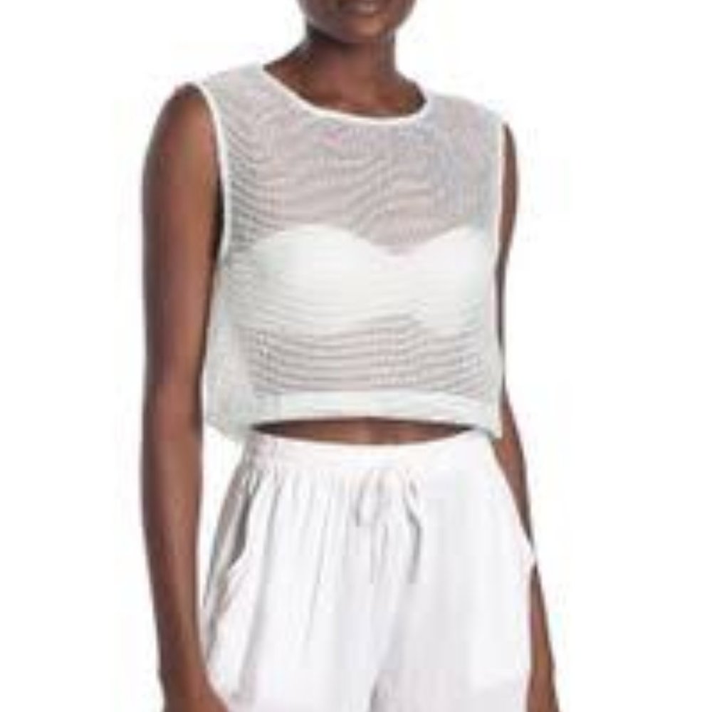 NWT Onia Charlotte Cropped Mesh Tank Top